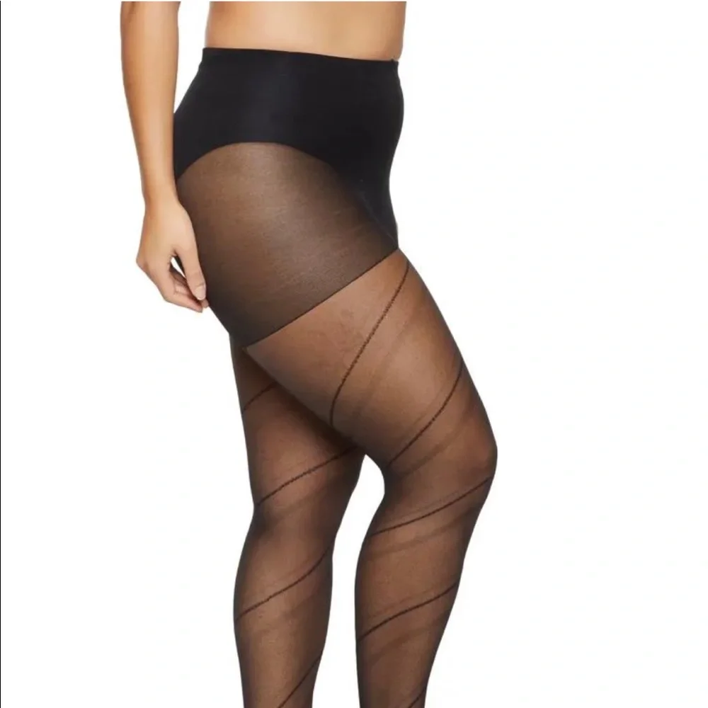 Patterned Texture Tights Plus Size - Picture 3 of 10